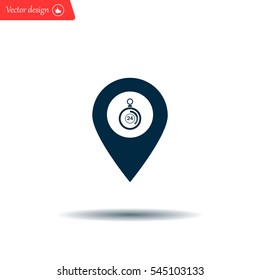 24 hours service icon map pin