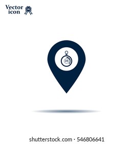 24 hours service icon map pin