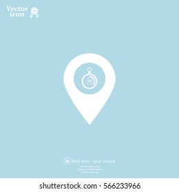24 hours service icon map pin