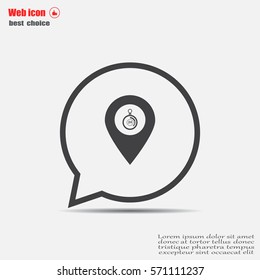 24 hours service icon map pin