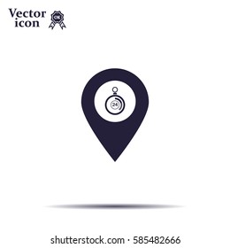 24 hours service icon map pin