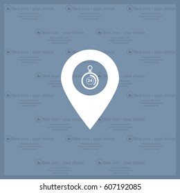 24 hours service icon map pin