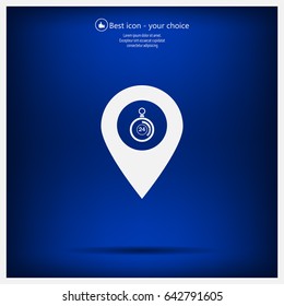 24 hours service icon map pin