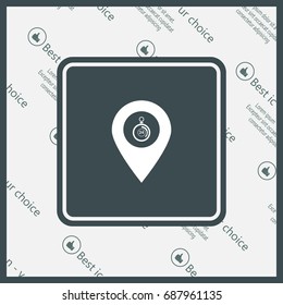 24 hours service icon map pin