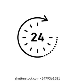 Icono de servicio de 24 horas perfecto para asistencia las 24 horas