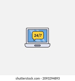 24 hours service icon sign vector,Symbol, logo illustration for web and mobile