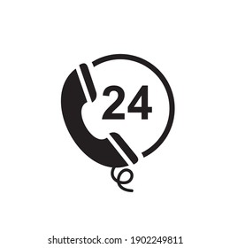 24 hours service icon symbol sign vector