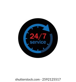 24 hours service icon symbol. 24 hours order or delivery service icons. 24 hours support, offer or discount icon Vector illustration.

