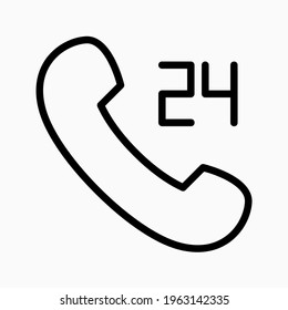 24-Stunden-Service-Icon Vektorgrafik. für das Support-Symbol auf der Website