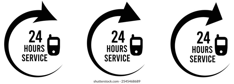 Icono de servicio de 24 horas Ilustración vectorial en fondo aislado EPS 10. Icono de servicio de entrega de 24 horas.