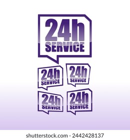 24 hours service illustration set