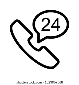 24 hours service line icon