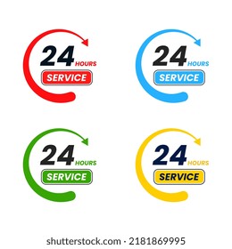 24 hours service logo icon vector