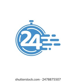 24 Hours Service logo symbol icon design vector illustration.