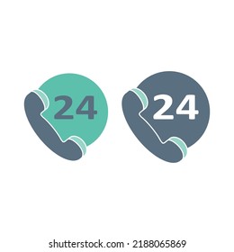 icono vector de signo de servicio de 24 horas