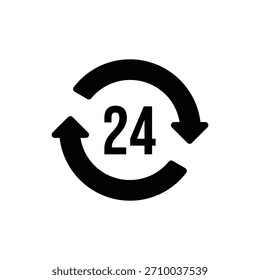 24 hours service solid icon vector design good for web or mobile app
