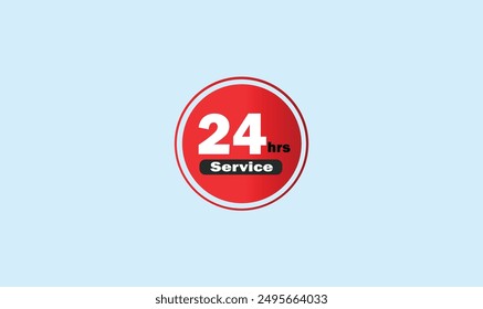 24 hours service text vector illustration for use.