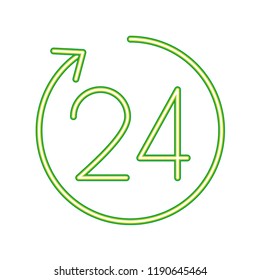 24 hours service time support icon