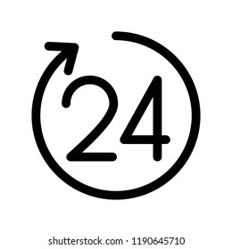 24 hours service time support icon
