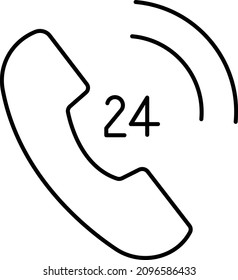 24 hours service Vector icon which is suitable for commercial work

