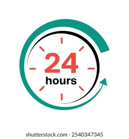 24 Hours Service Vector Icon Design.