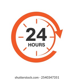 24 Hours Service Vector Icon Design.
