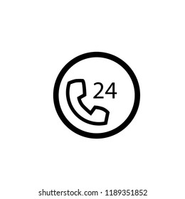24 hours service, vector logo, symbol, sign, or mark design illustration