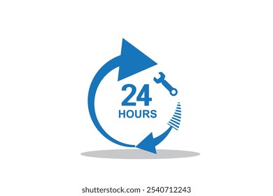 Símbolo do vetor de serviço 24 horas. Sinal de 24h de duração do serviço. 24 h oferta de desconto. mesmo dia de entrega ícone de linha definido. rápido 24hr suporte sinal coleção.