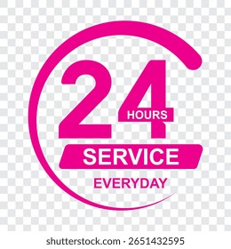 24 hours service vector symbol. 24h service duration sign. 24 h discount offer. same day delivery line icon set. fast 24hr support sign collection.