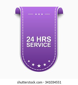 24 Hours Service Violet Vector Icon Design