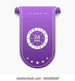 24 Hours Service Violet Vector Icon Design