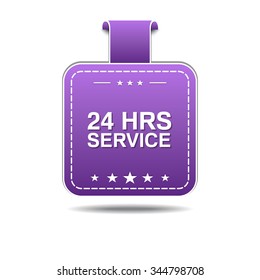 24 Hours Service Violet Vector Icon Design