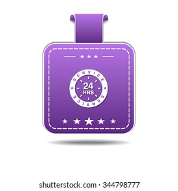 24 Hours Service Violet Vector Icon Design