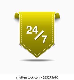 24 Hours Service Yellow Vector Icon Design