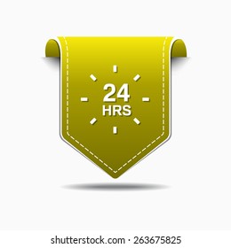 24 Hours Service Yellow Vector Icon Design