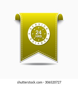 24 Hours Service Yellow Vector Icon Design