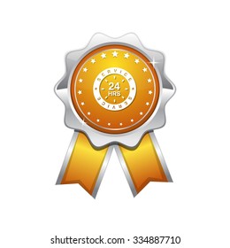 24 Hours Service Yellow Vector Icon Design