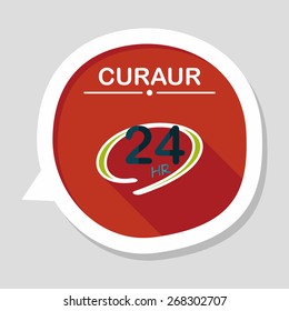 24 hours shop open flat icon with long shadow,eps10