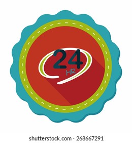 24 hours shop open flat icon with long shadow,eps10