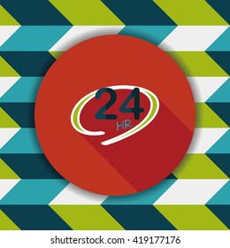 24 hours shop open flat icon with long shadow,eps10
