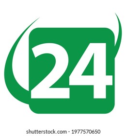 24 hours sign, around the clock, icon, button 