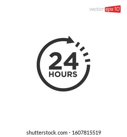 24 Hours Sign Icon Vector svg