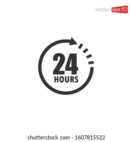 24 Hours Sign Icon Vector