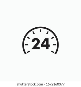 24 hours sign icon vector isolated