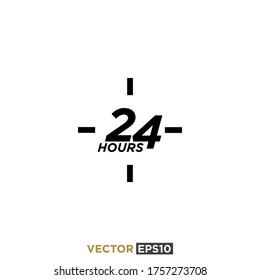 24 Hours Sign Icon Vector