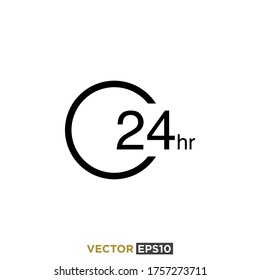 24-Stunden-Zeichen-Vektorgrafik
