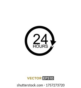 Vector de iconos de signo de 24 horas