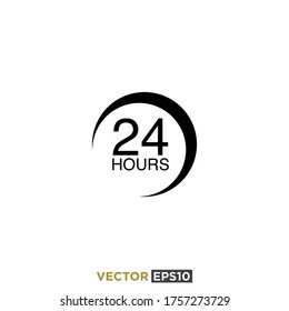 24-Stunden-Zeichen-Vektorgrafik