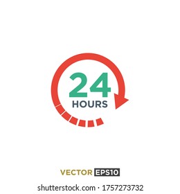 24 Hours Sign Icon Vector