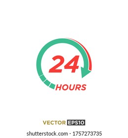 24 Hours Sign Icon Vector